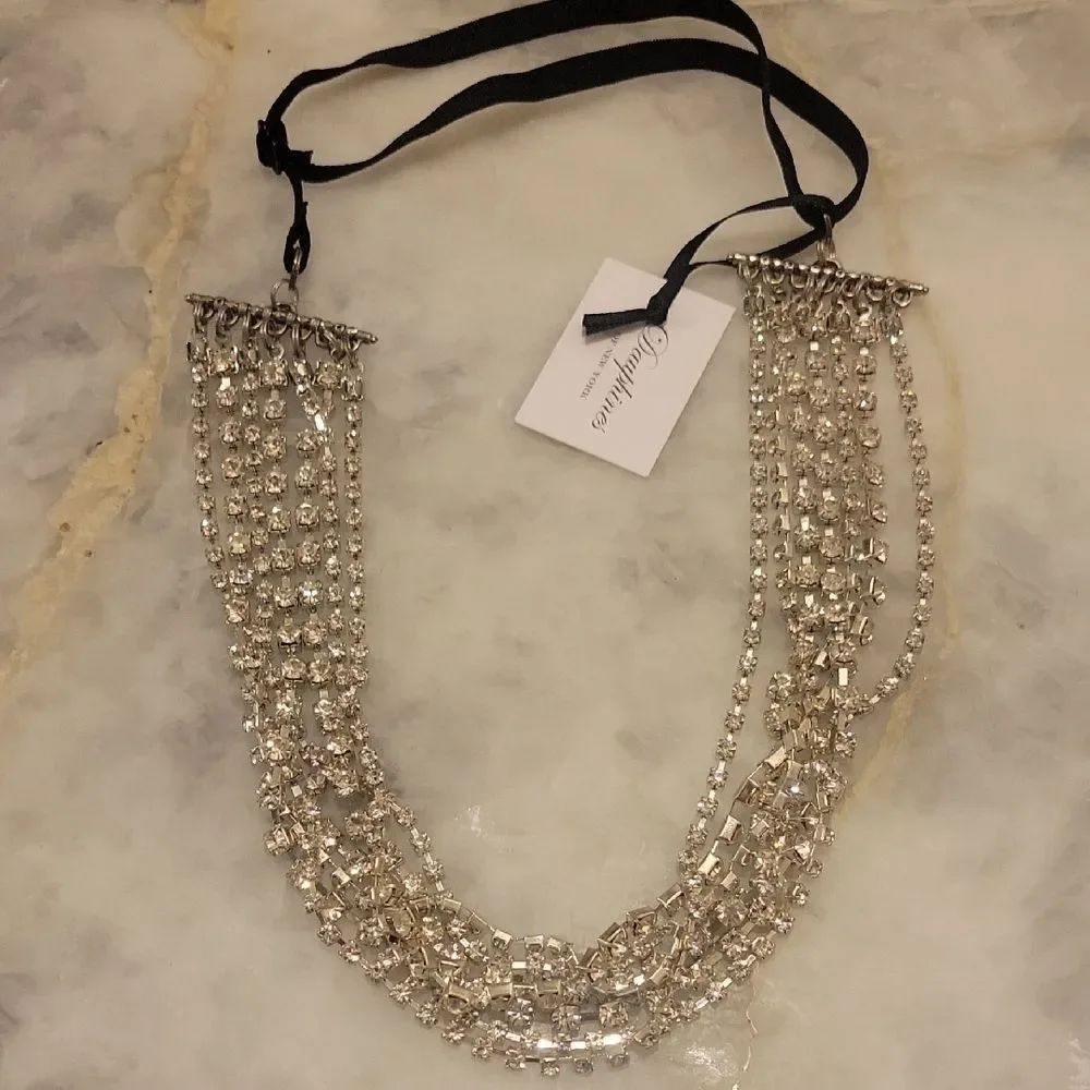 NWT Dauphines New York I Do Silver Crystal Headband Head Piece Bridal Princess